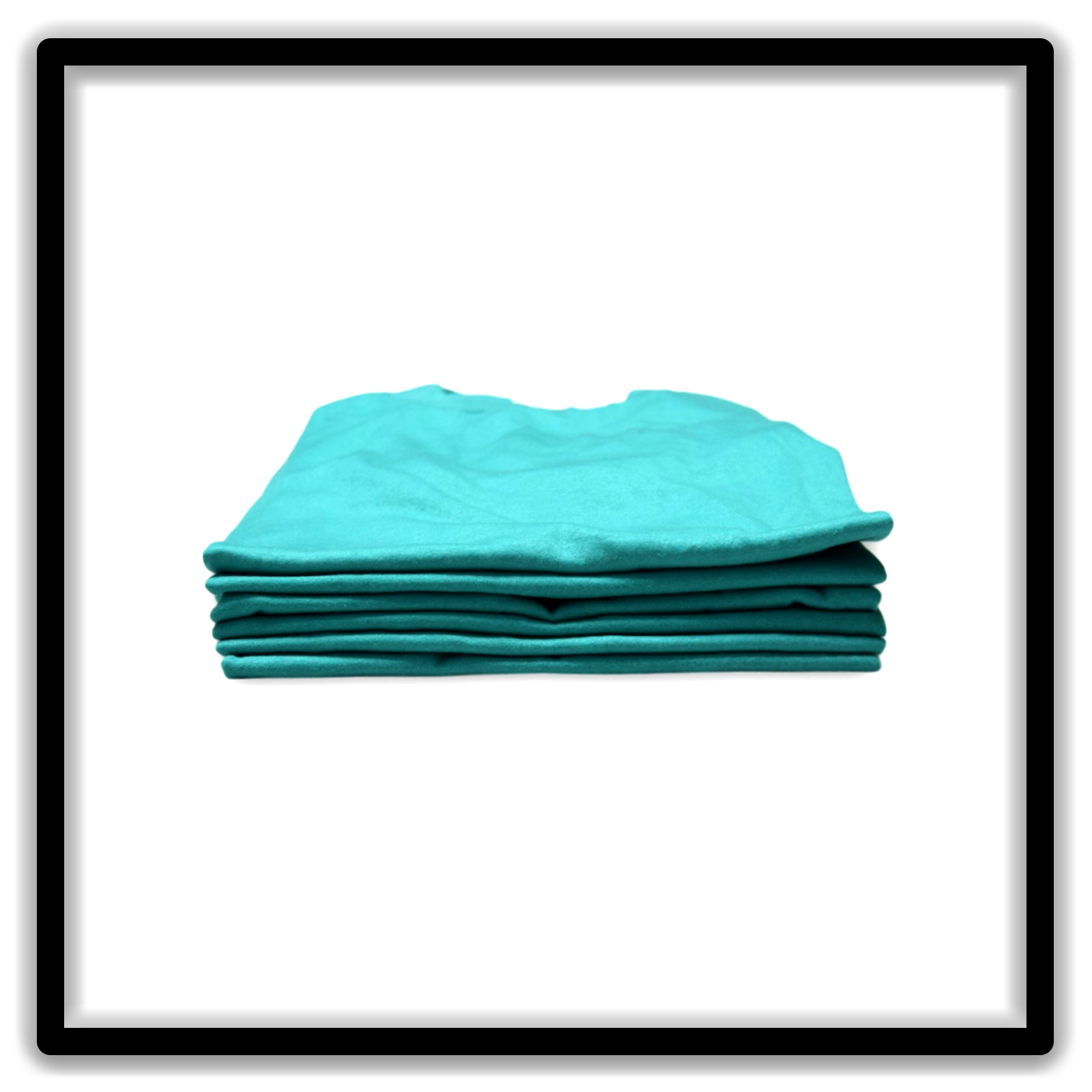 Printer's Half Dozen Teal Large vintage single-stitch blank T-shirts, stack side alternate