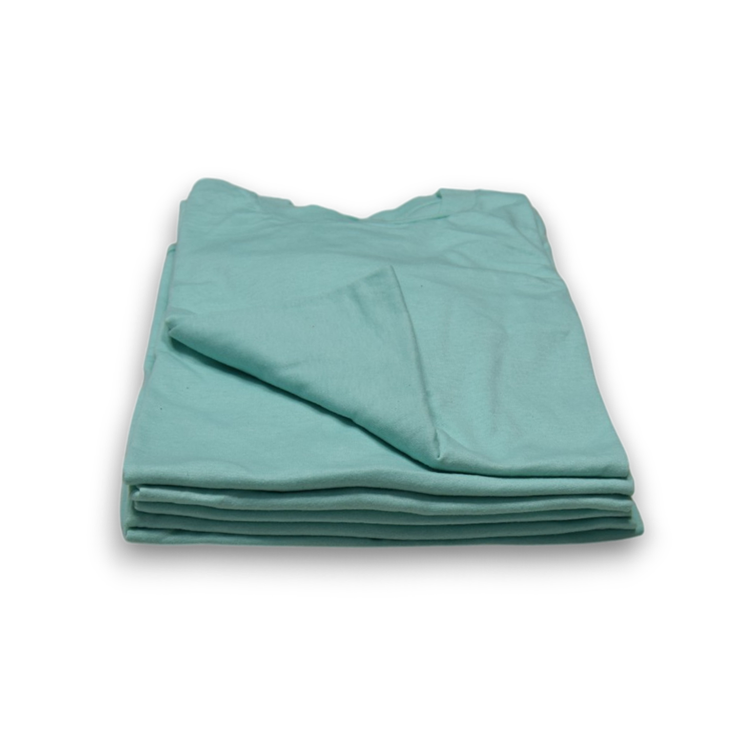 Printer's Half Dozen Teal XL vintage single-stitch blank T-shirts, stack front