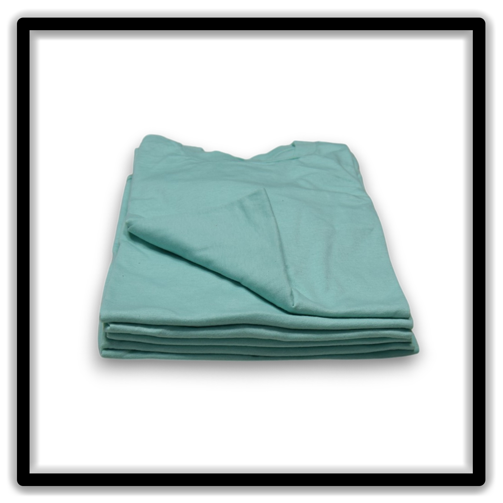 Printer's Half Dozen Teal XL vintage single-stitch blank T-shirts, stack front alternate