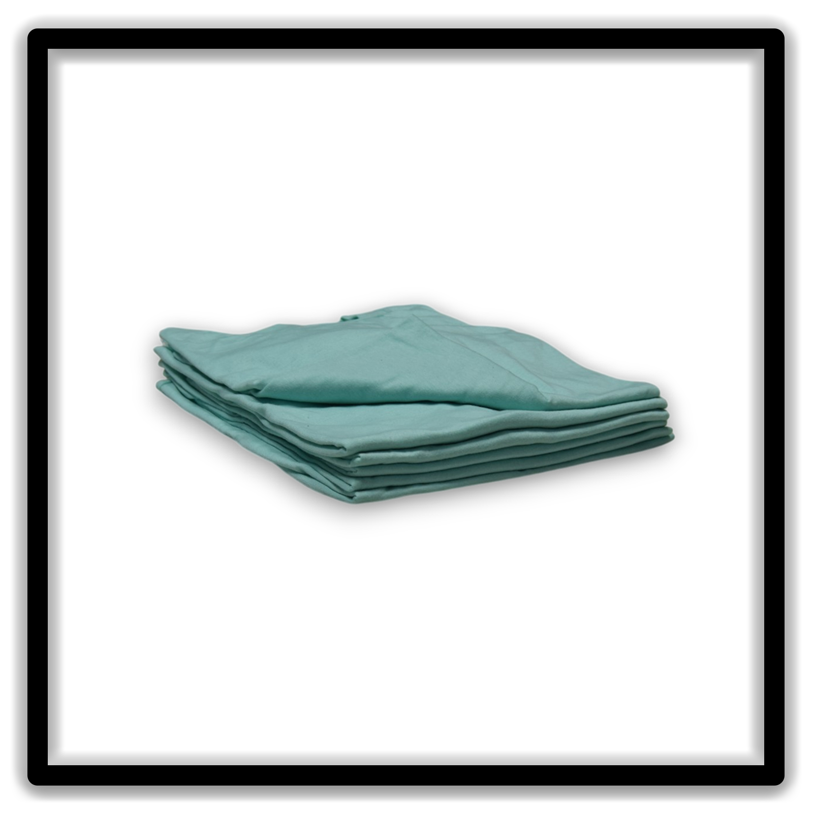 Printer's Half Dozen Teal XL vintage single-stitch blank T-shirts, stack angle low