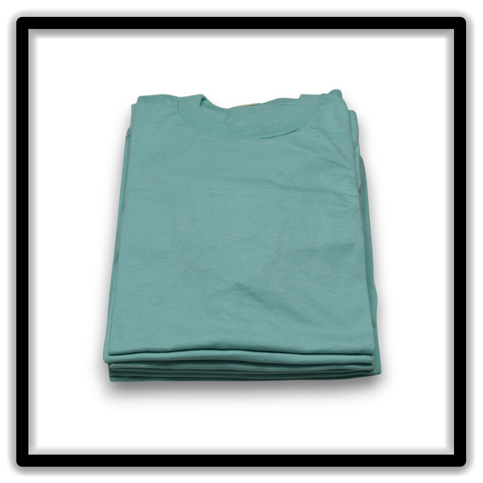 Printer's Half Dozen Teal XL vintage single-stitch blank T-shirts, stack vertical