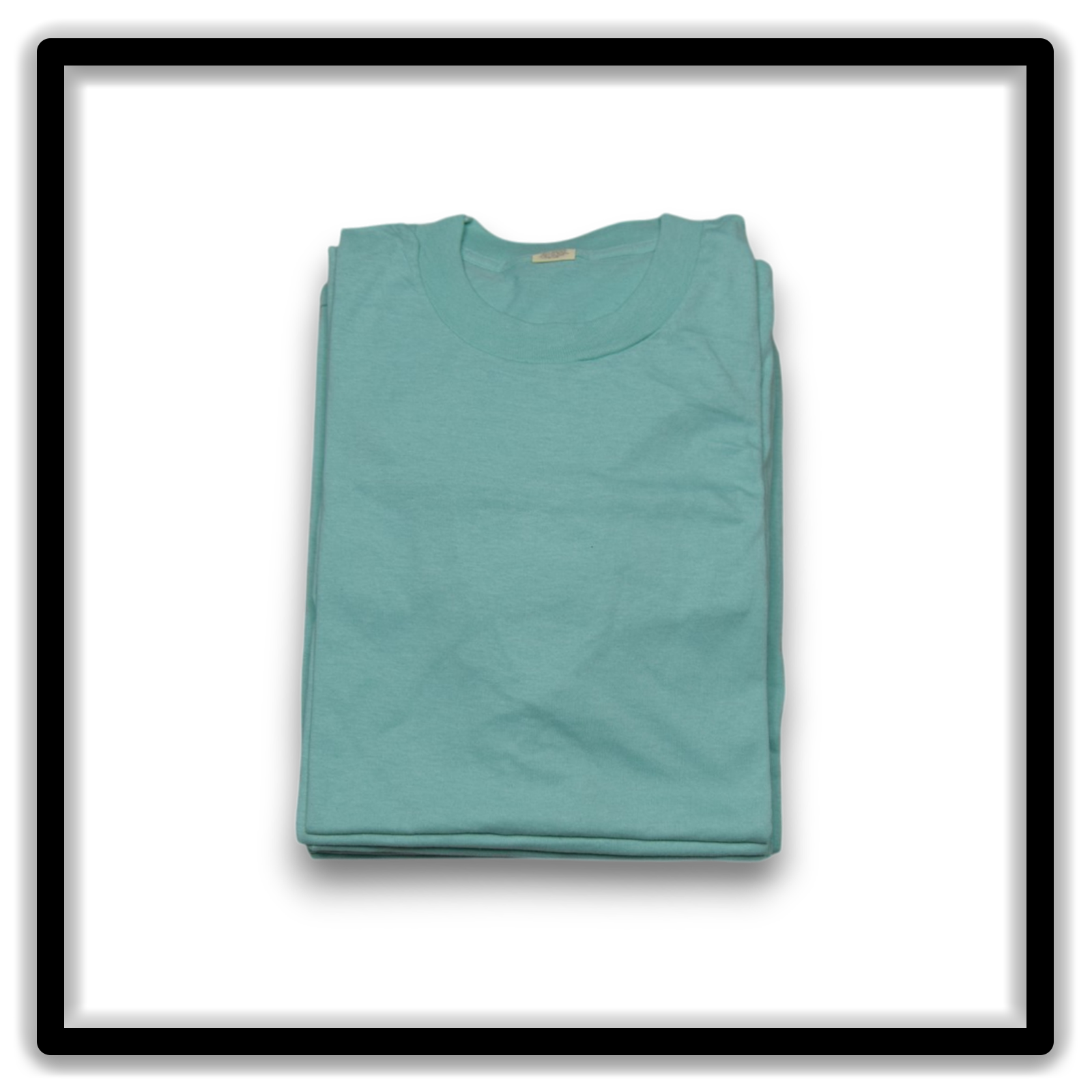 Printer's Half Dozen Teal XL vintage single-stitch blank T-shirts, folded front