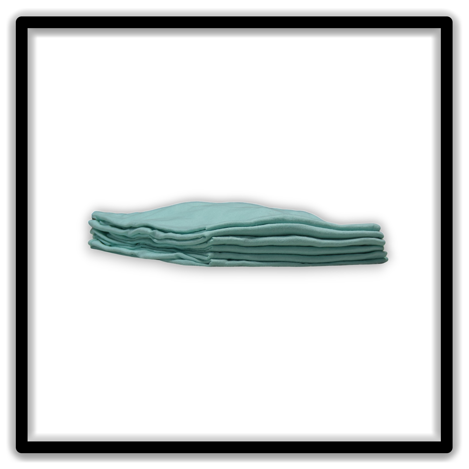 Printer's Half Dozen Teal XL vintage single-stitch blank T-shirts, stack side
