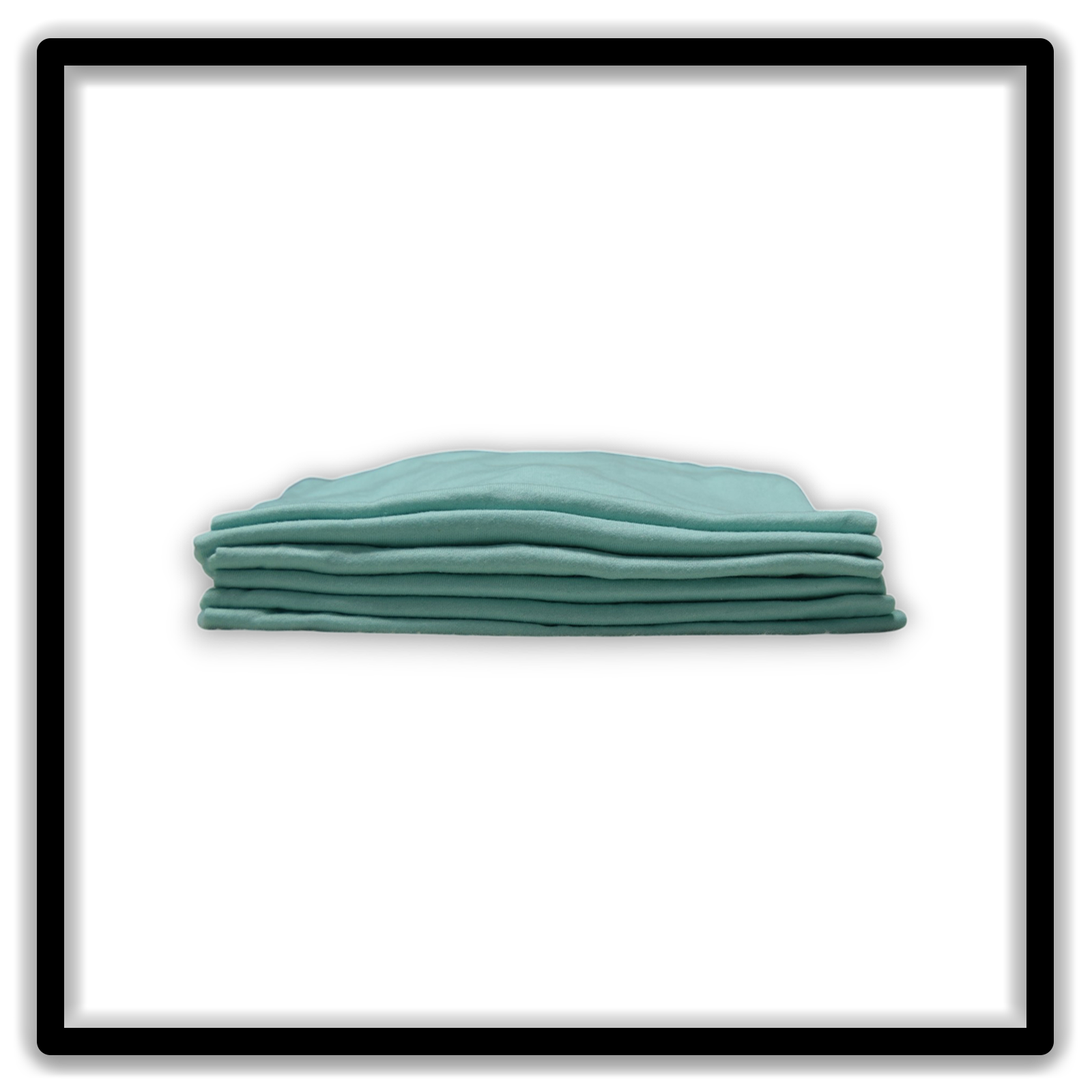 Printer's Half Dozen Teal XL vintage single-stitch blank T-shirts, stack side alternate