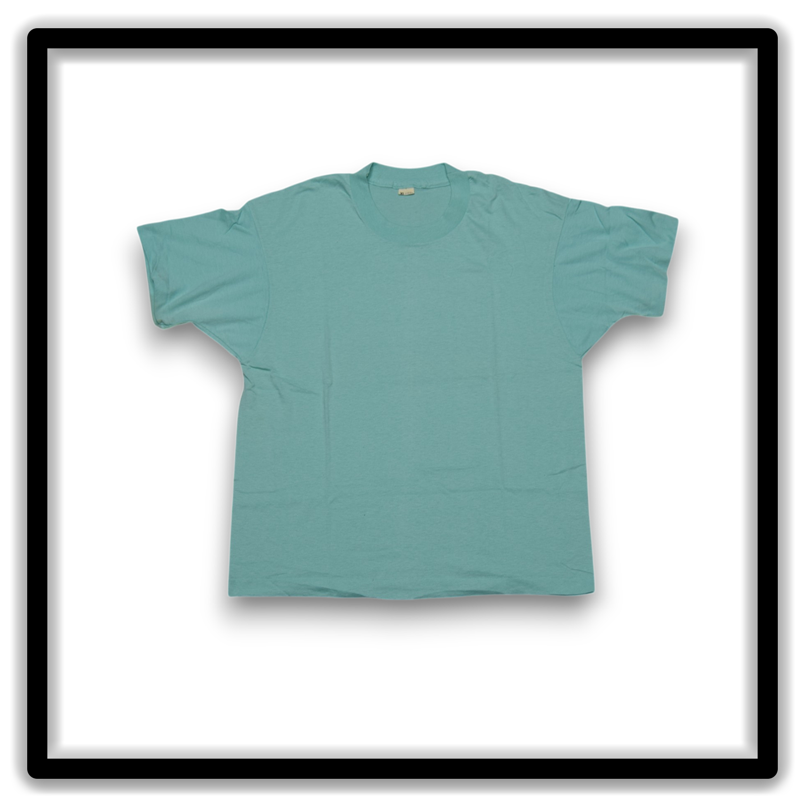 Printer's Half Dozen Teal XL vintage single-stitch blank T-shirts, full shirt front
