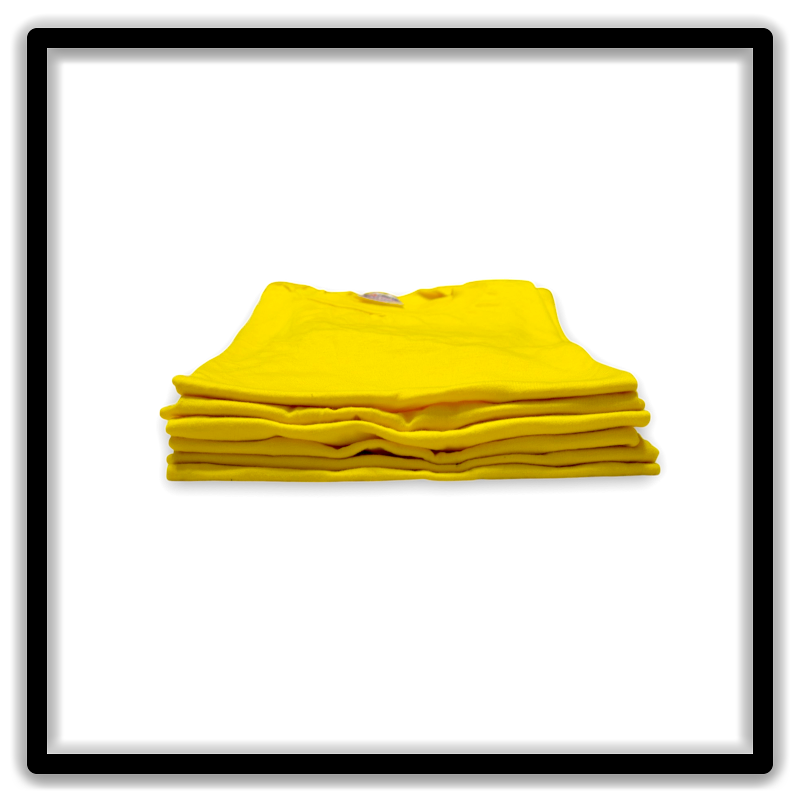 Printer's Half Dozen Yellow Medium vintage single-stitch blank T-shirts, stack side