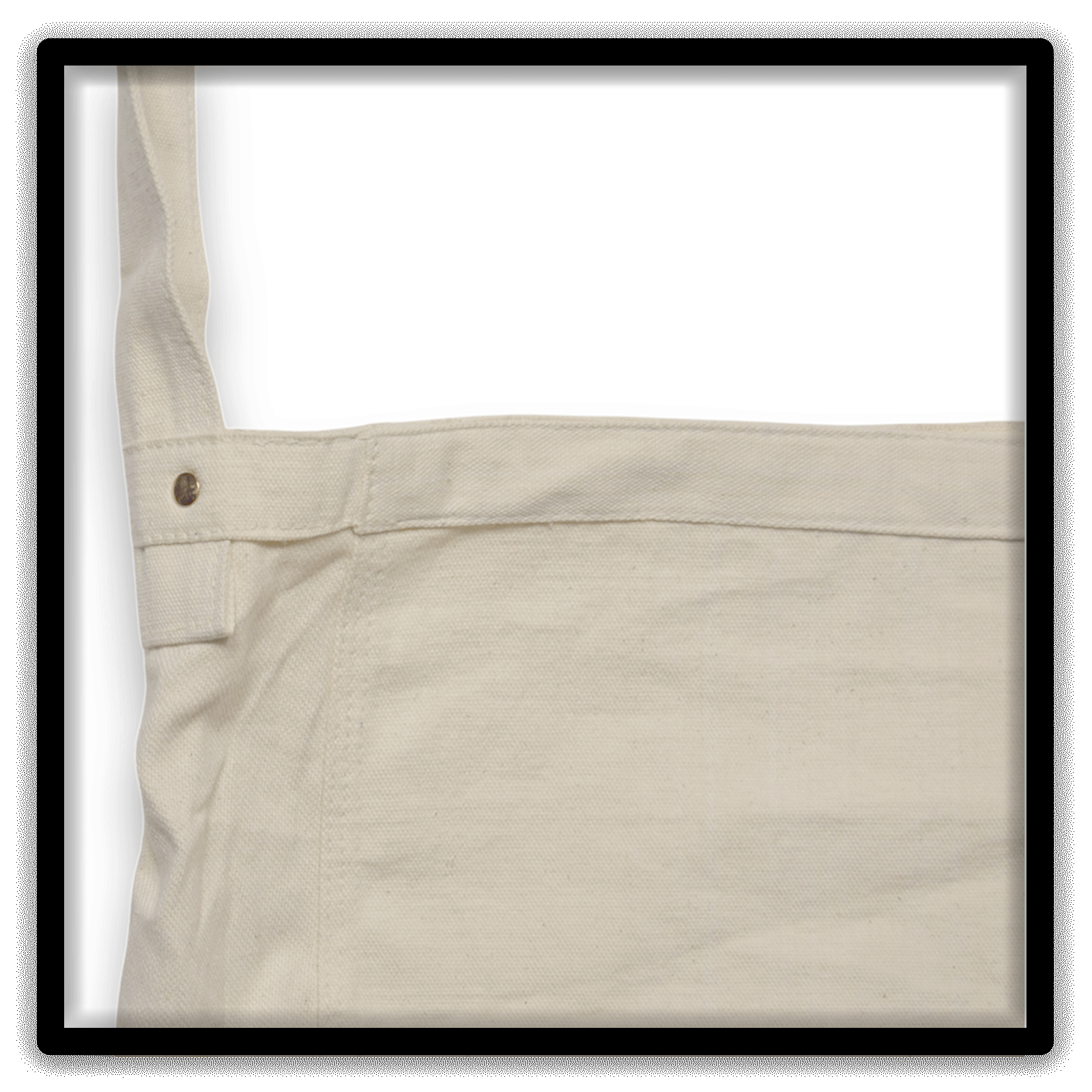 Vintage Style Blanks Paperboy canvas newspaper carrier bag shown in reinforced top edge detail